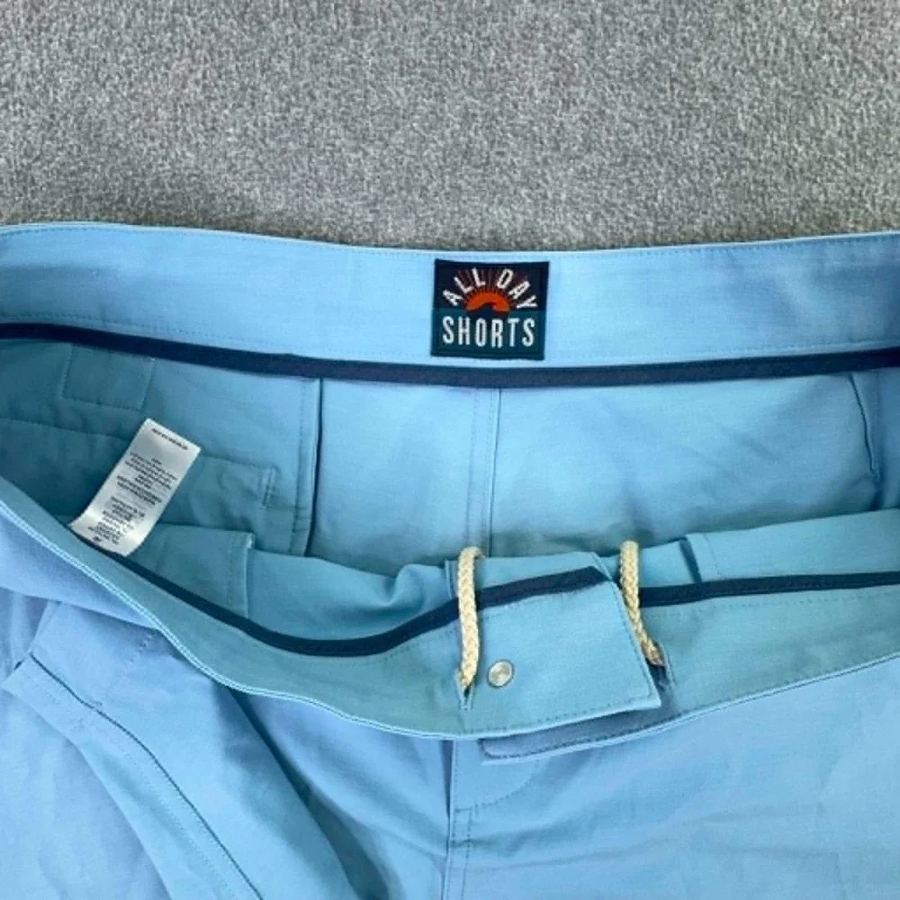 Faherty All Day Shorts Mens Size 36 Blue Stretch Hybrid Golf Performance 8